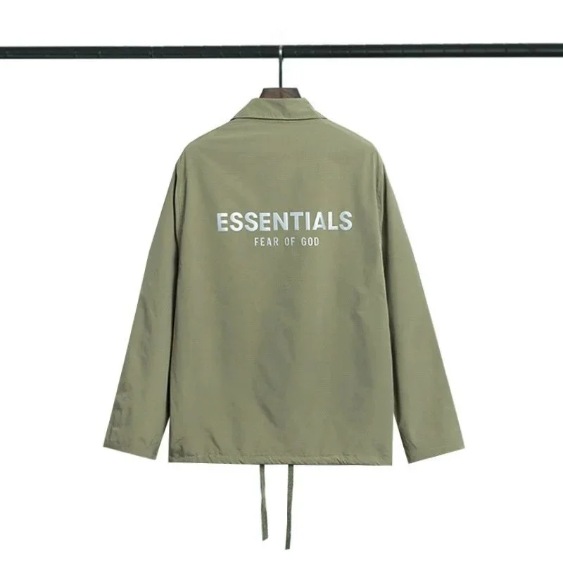 Fear of God Fear of God Essentials Military Green Coach Jacket Green