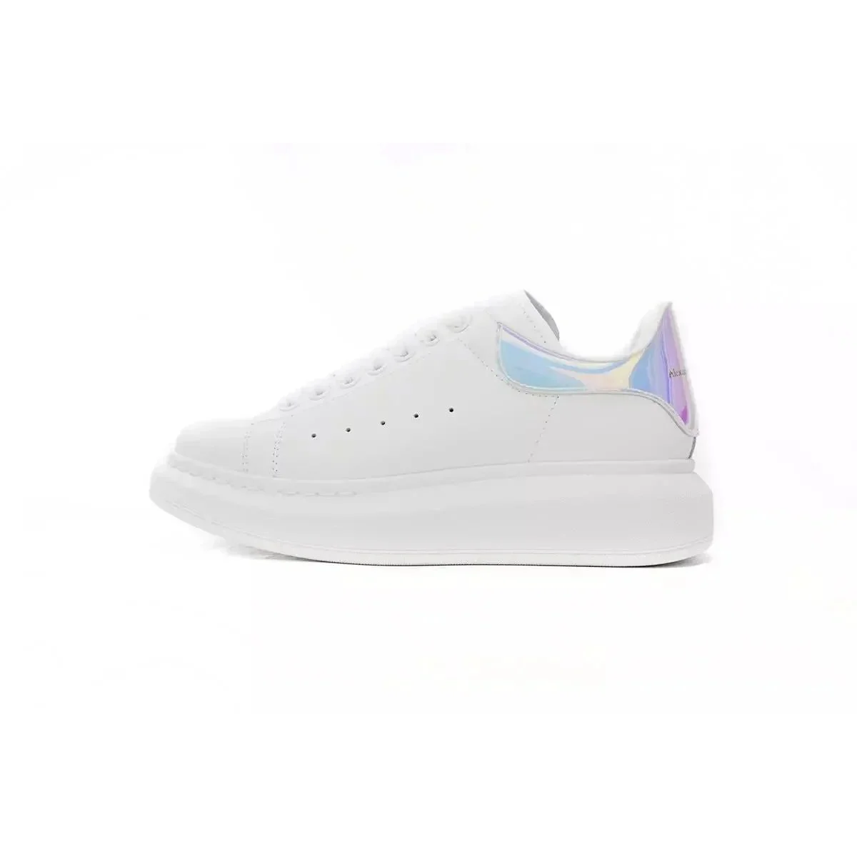 Alexander McQueen Alexander McQueen Oversized White/Shock Pink Holographic Sneaker White - 1