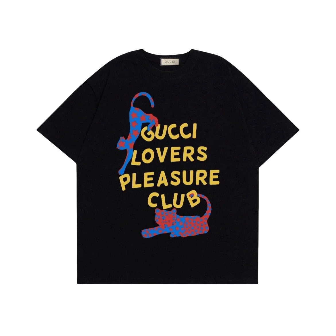 Gucci Gucci Lovers Pleasure Club Black T-Shirt Black - 1