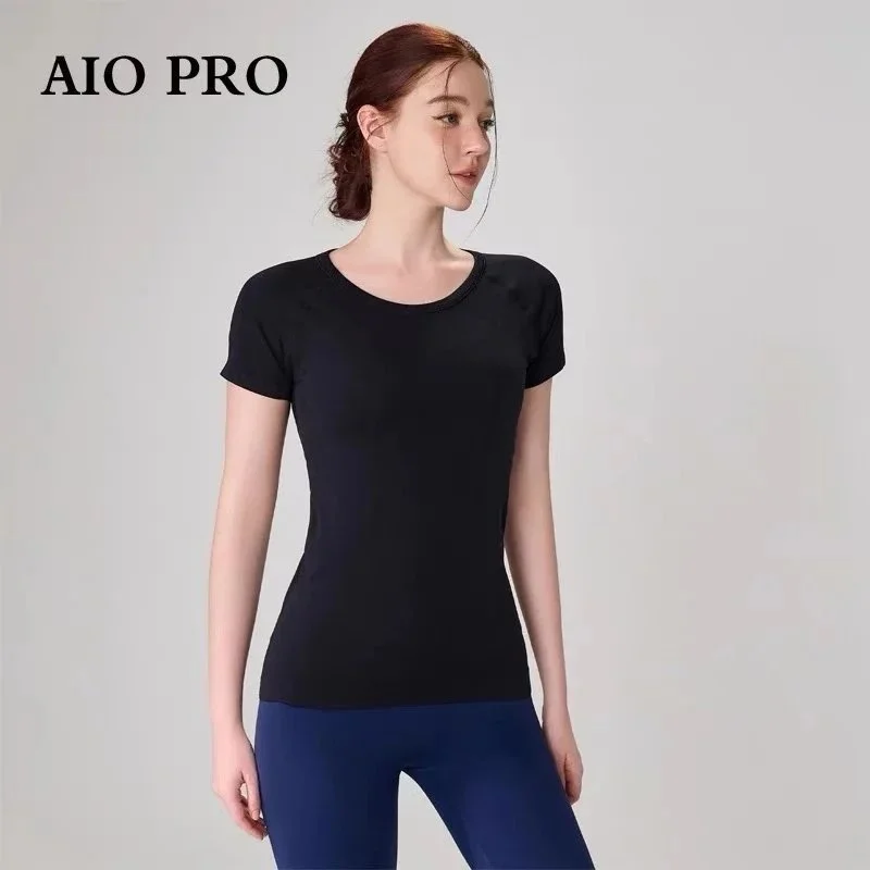 AIO PRO AIO PRO Black Solid T-Shirt Tops Black - 1