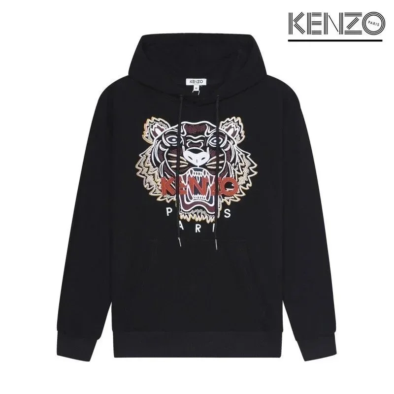 Kenzo Kenzo Tiger Head Black Hoodie Black - 1
