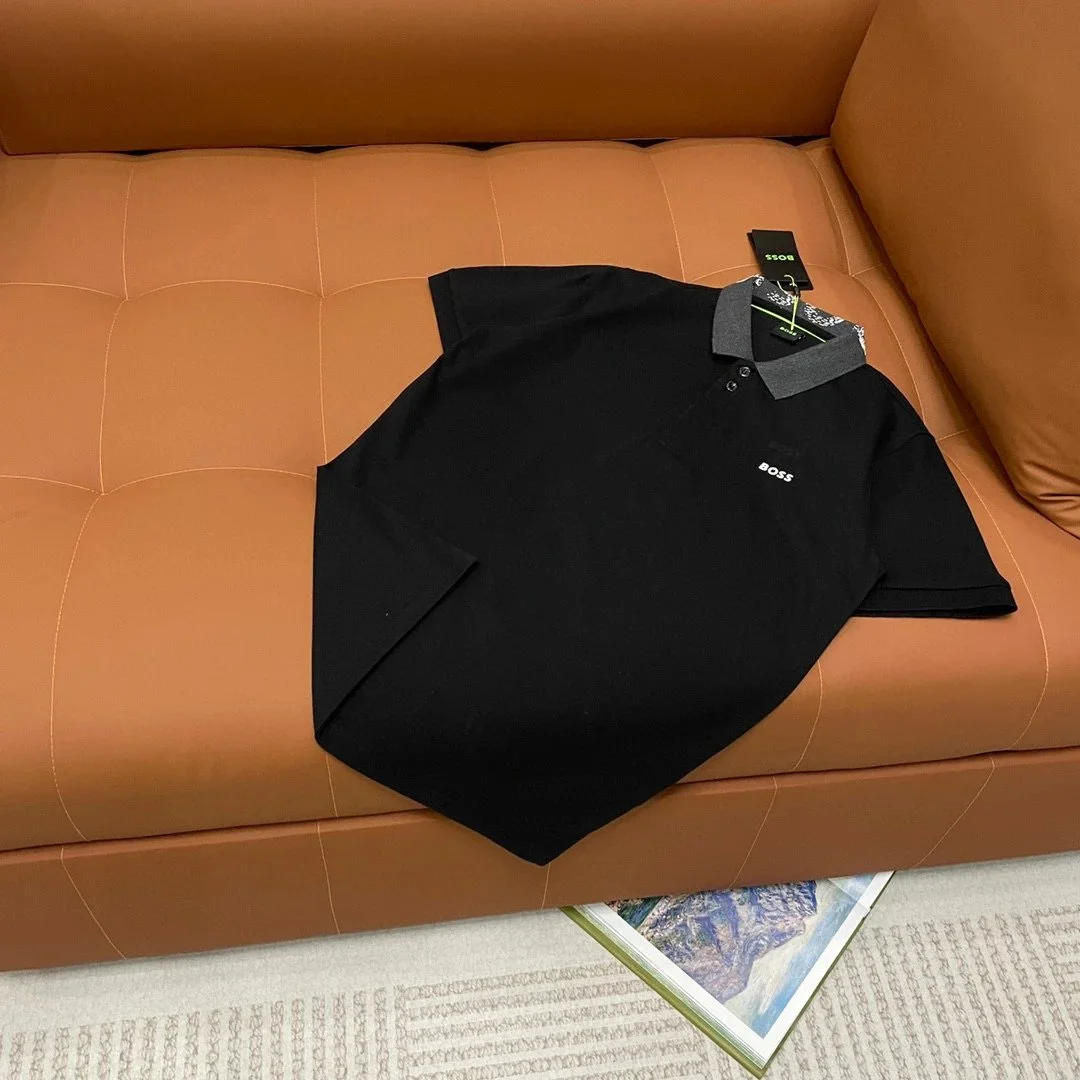 Hugo Boss Hugo Boss Black Polo Shirt with Grey Collar Black - 1