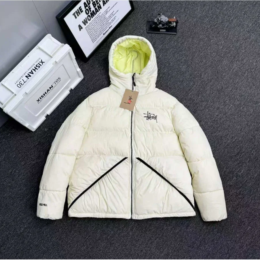 Stussy Stussy Stüssy White/Yellow Puffer Jacket White - 1