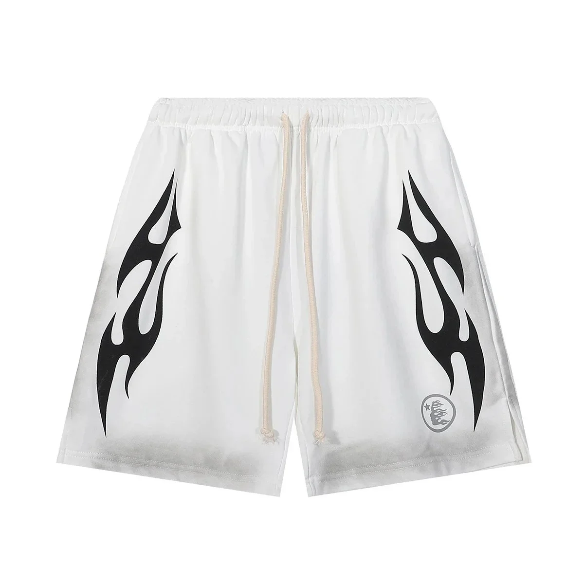 Other White Flame Print Shorts Casual White - 1