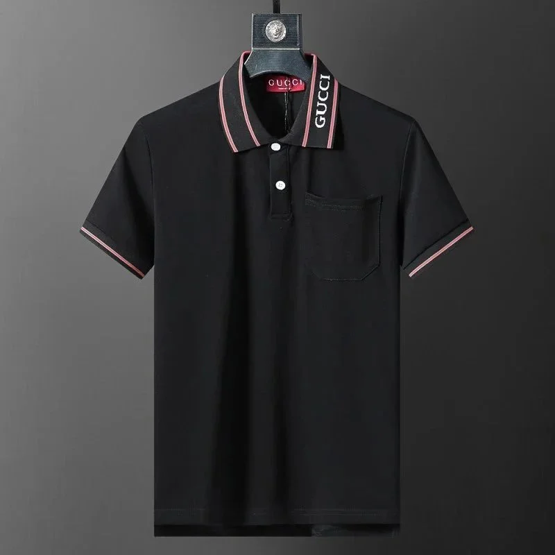 Gucci Gucci Black with Pink Trim Polo Shirt A23 Black - 1