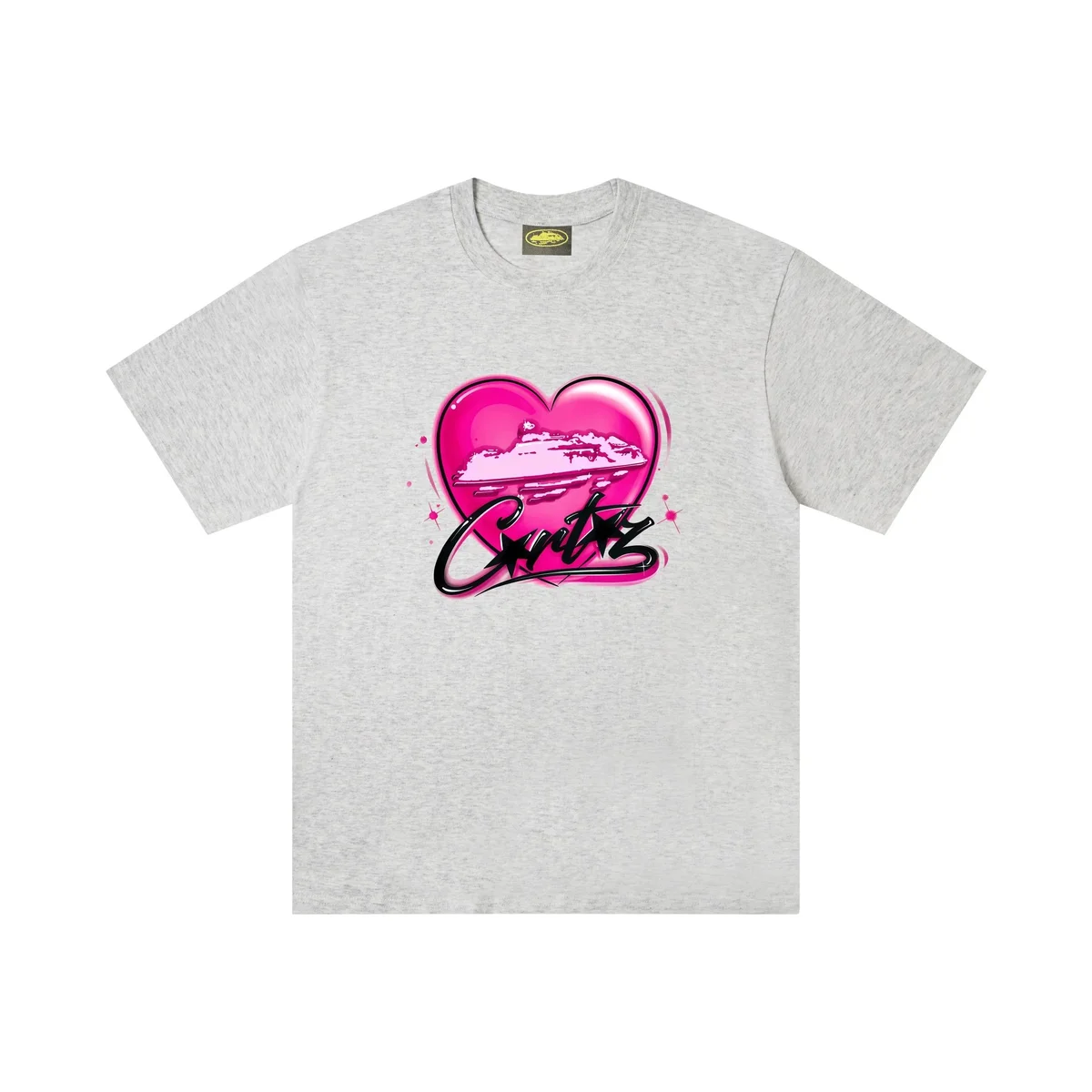 Other Grey Heart Print T-Shirt Grey - 1