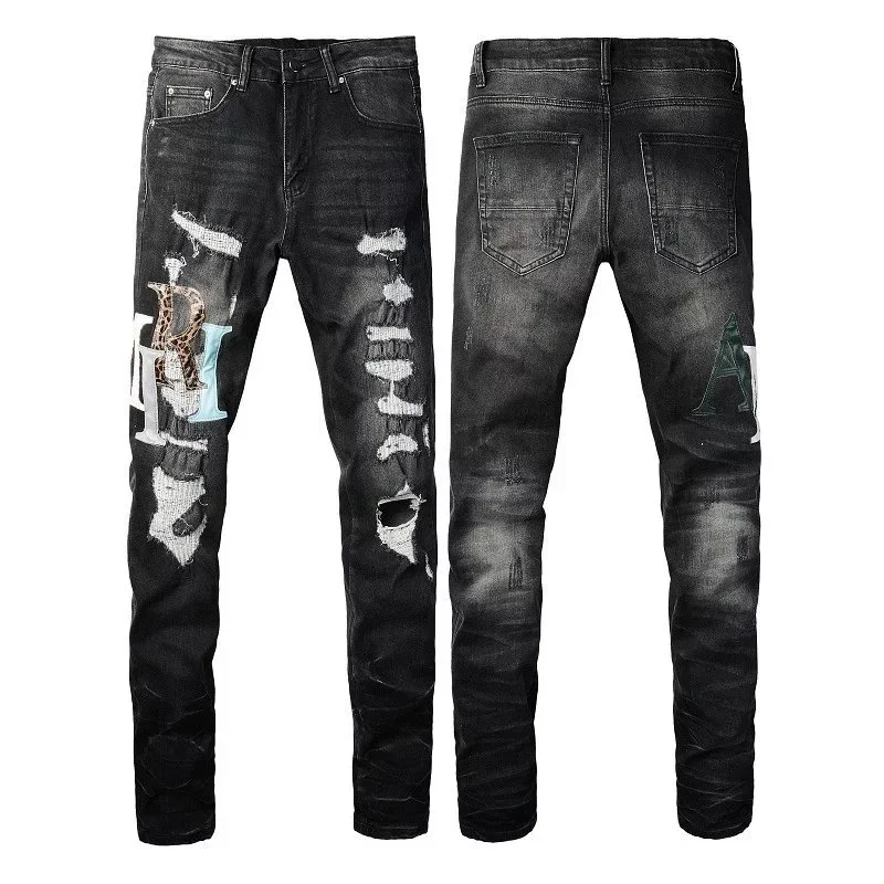 Other Black Distressed Patched Ripped Jeans Black - 1
