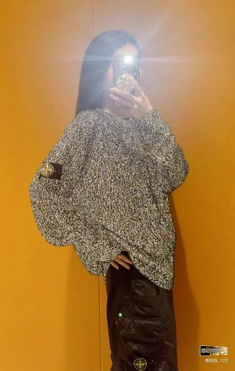 Stone Island Stone Island Speckled Grey Knit Sweater Grey
