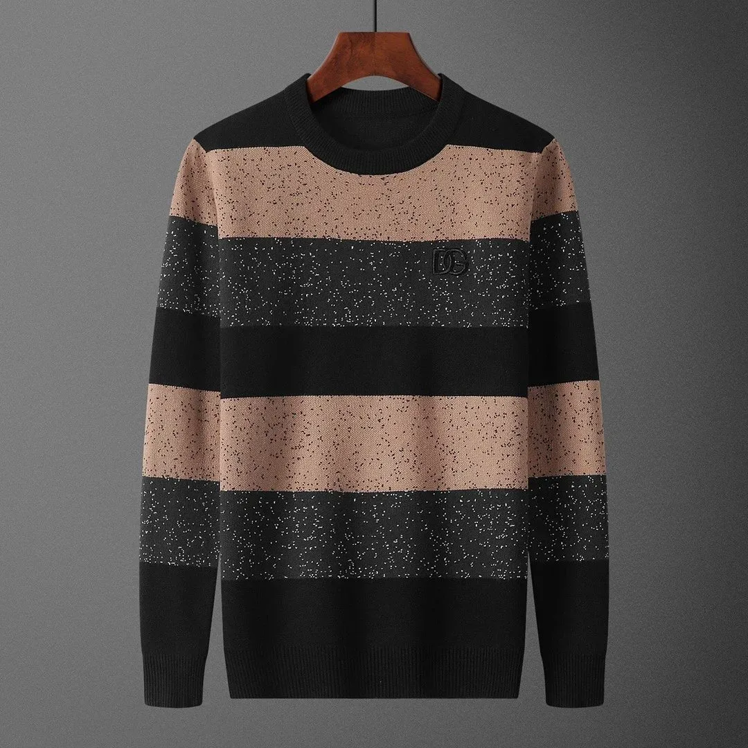 Other Striped Round Neck Knit Sweater in Beige & Black Black - 1