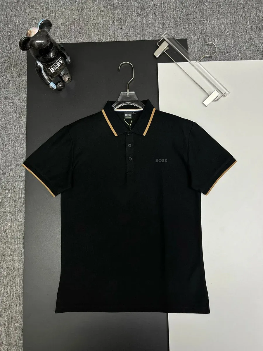 Hugo Boss Hugo Boss Black with Gold Trim Polo Shirt Black - 1