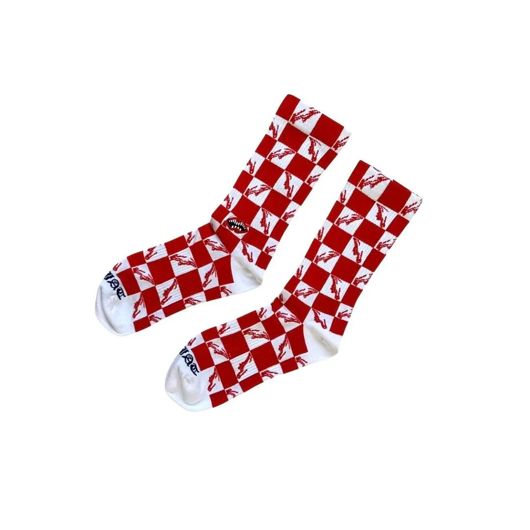 Chrome Hearts Chrome Hearts CH Cross Red/White Checkered Socks Multicolor