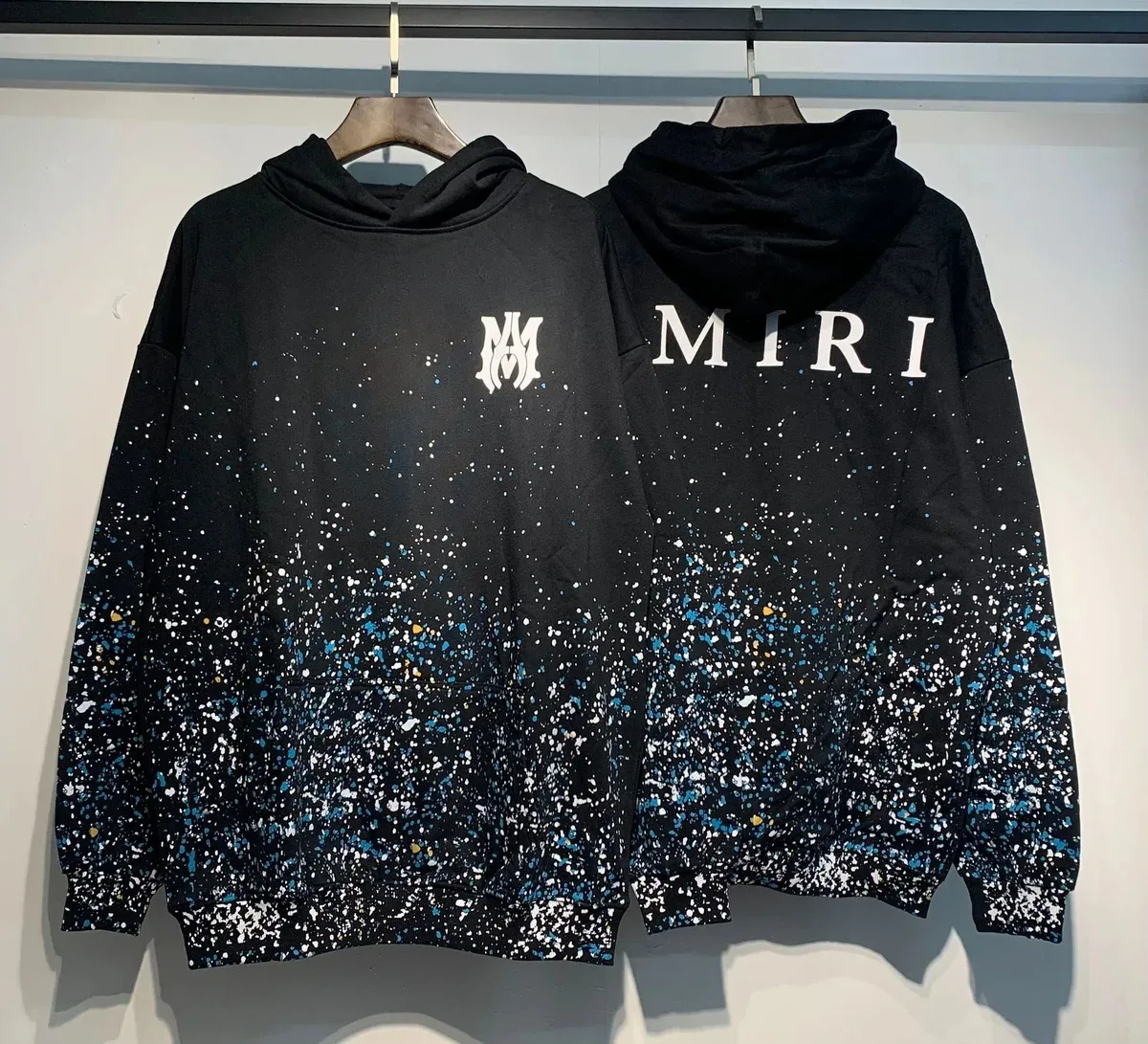 Maison Mihara Yasuhiro Maison Mihara Yasuhiro Splatter Black Hoodie Black - 1