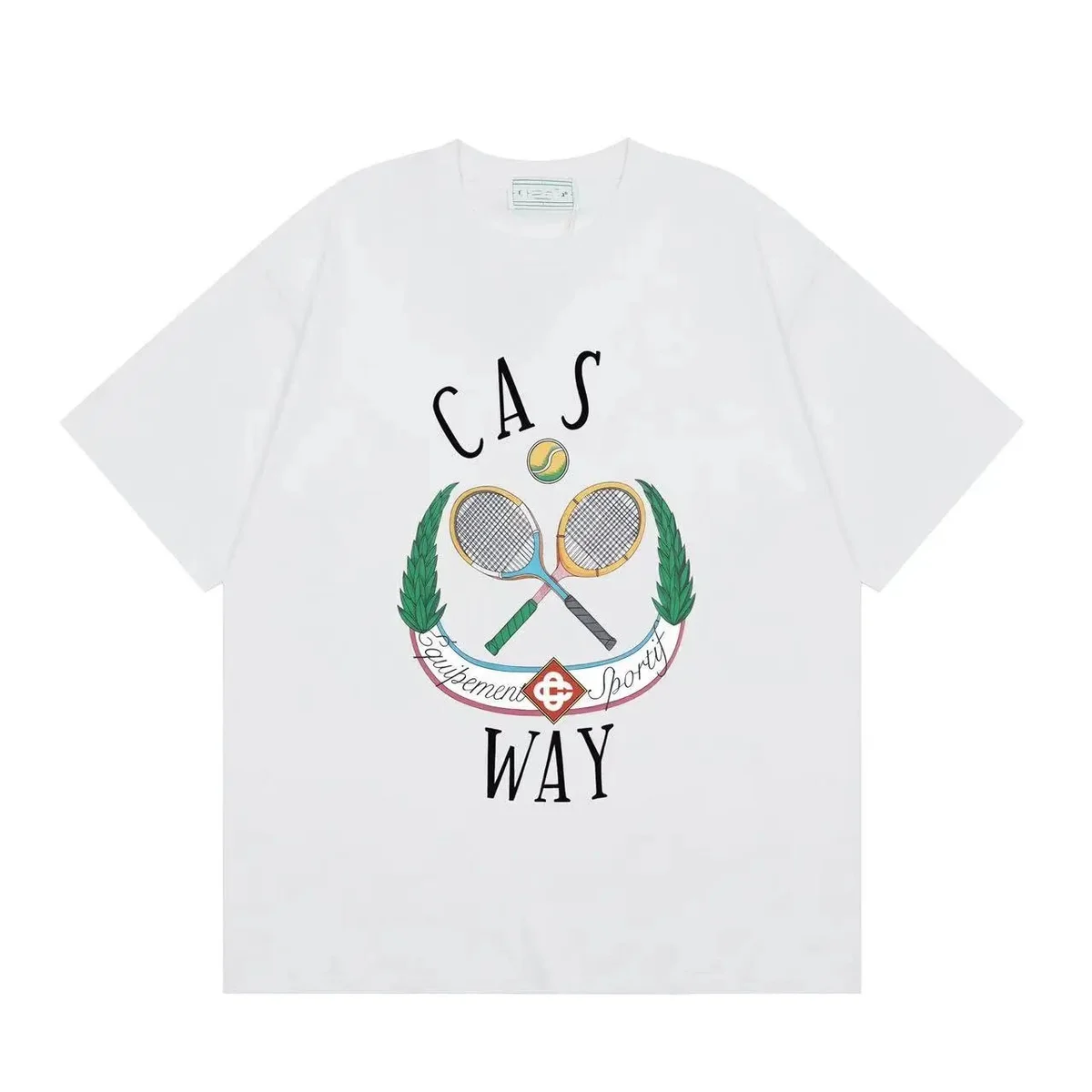 Other CAS WAY White Tennis Print T-Shirt White - 1
