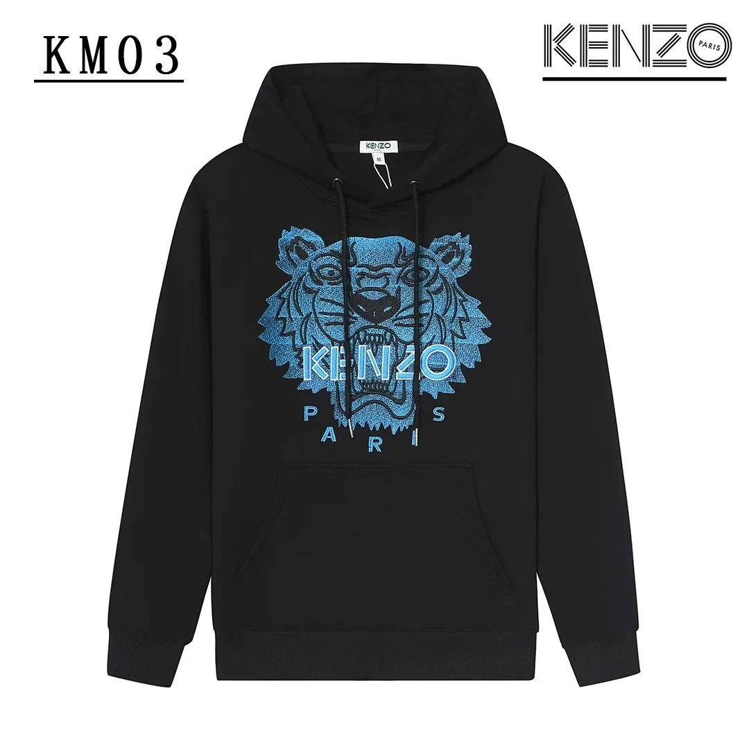 Kenzo Kenzo KM03 Black Blue Tiger Hoodie Black - 1