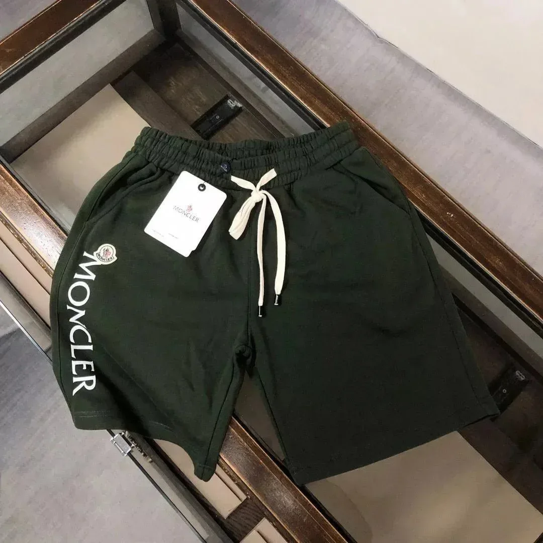 Moncler Moncler Dark Green Logo-Printed Shorts Green