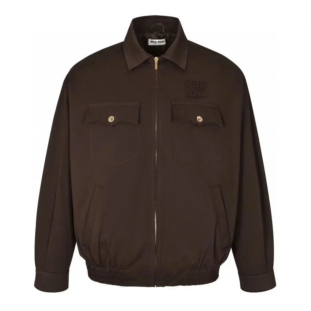 Miu Miu Miu Miu Brown Oversized Utility Jacket Brown