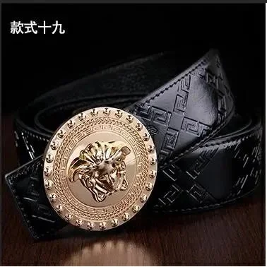 Versace Versace Medusa Gold Buckle Black Belt Black - 1