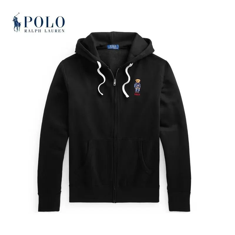 Polo Ralph Lauren Polo Ralph Lauren Polo Bear Black/White Zip-Up Hoodie Black - 1