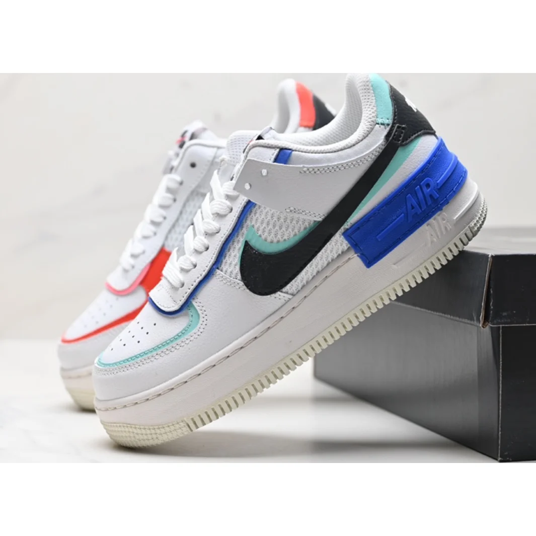 Nike Nike Air Force 1 White/Blue Black Sneakers White - 1