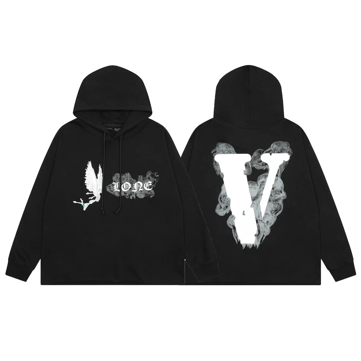 Off-White Off-White Diagonal Hoodie Black Destructed Hem Black - 1