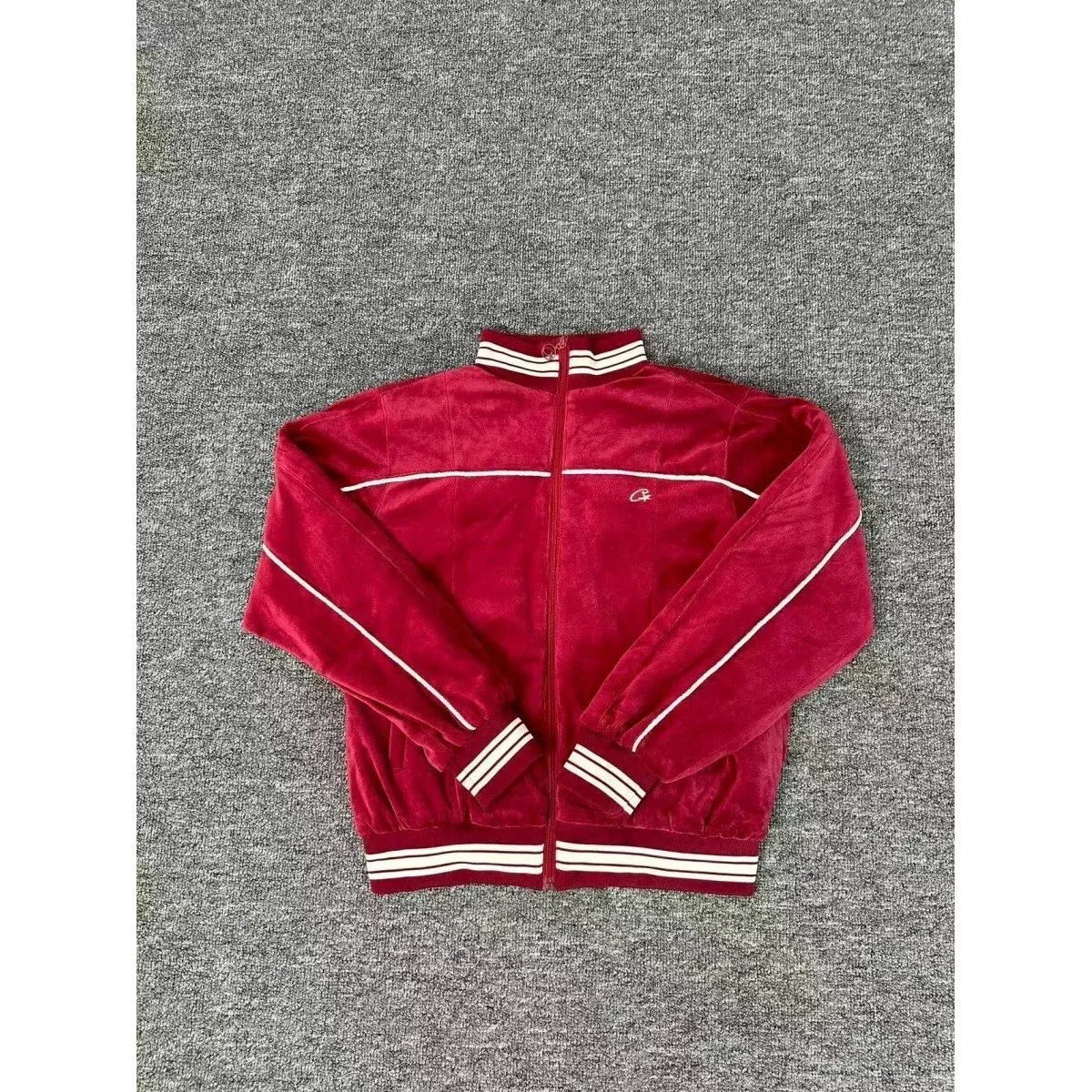 Carhartt Carhartt Red Velour Track Jacket Red