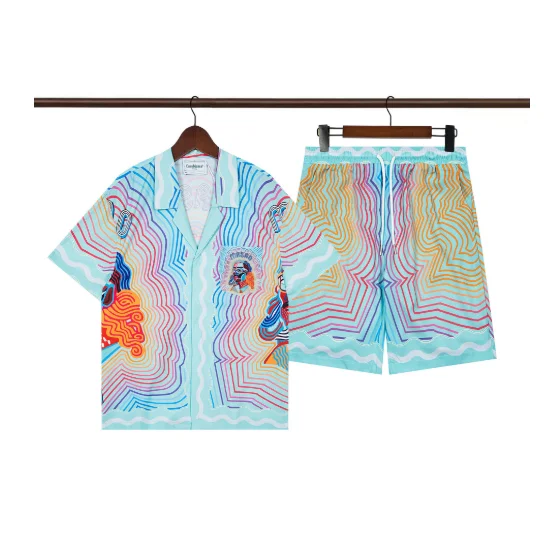Other Unknown Brand Colorful Wave Print Co-ord Set Blue - 1