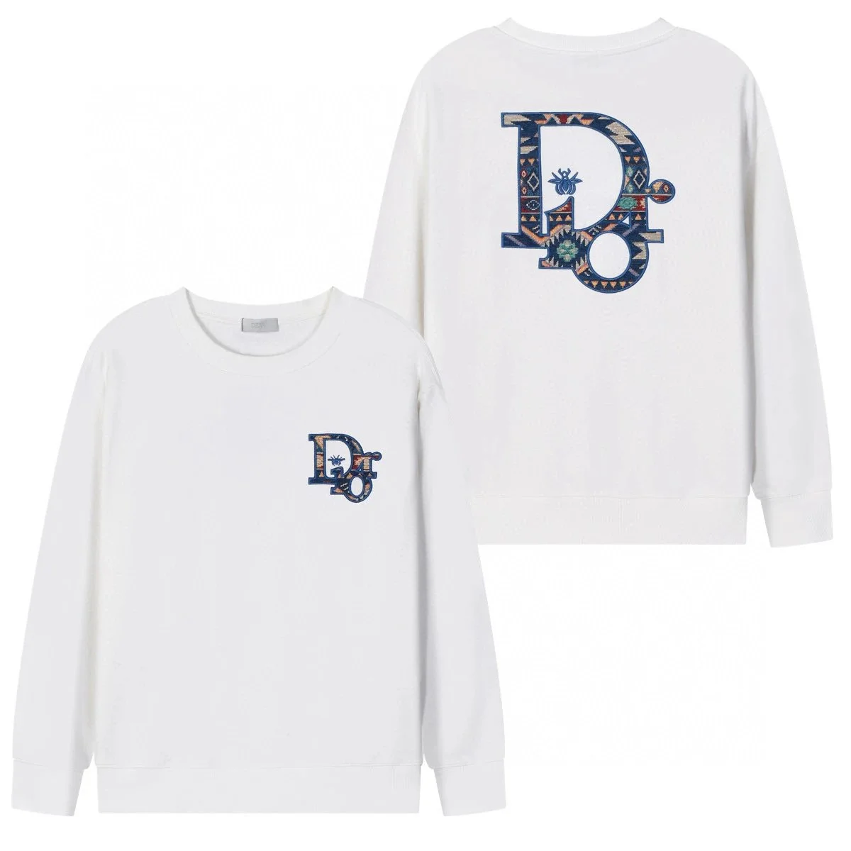 Dior Dior White Dior Logo Crewneck Sweatshirt White - 1