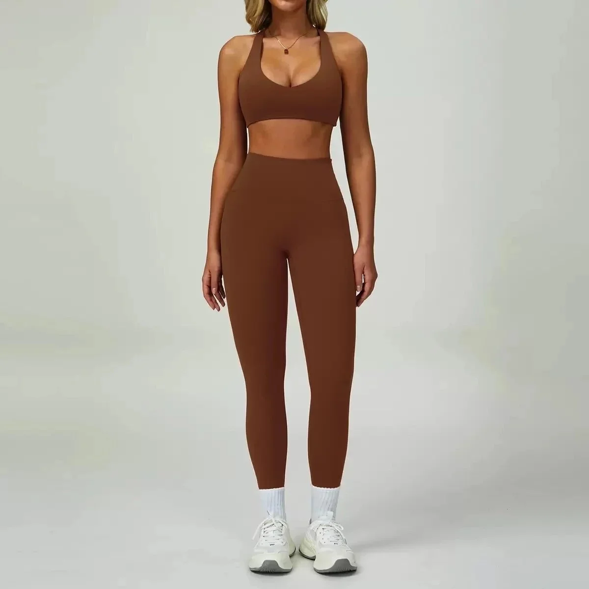 Other Beige Seamless Set (Sports Bra + Leggings) Beige - 1