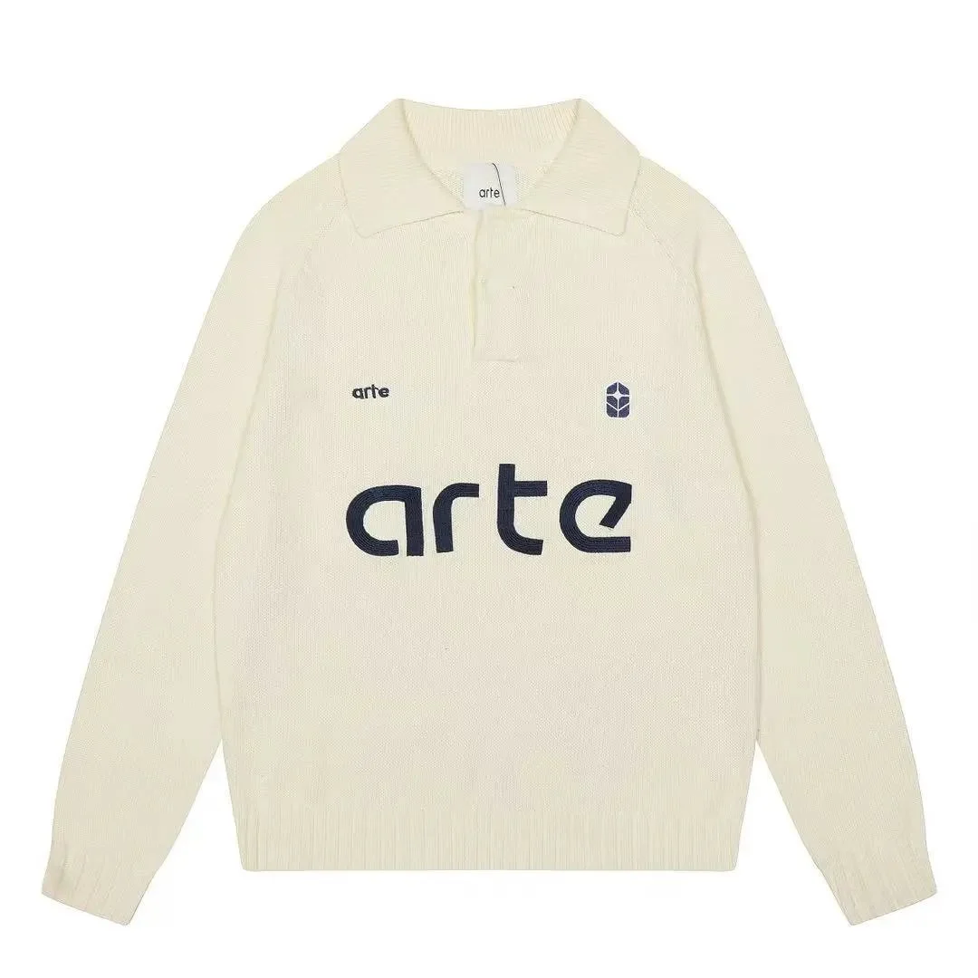 Other ART-502杏色 Arte Knit Polo Sweater Cream - 1