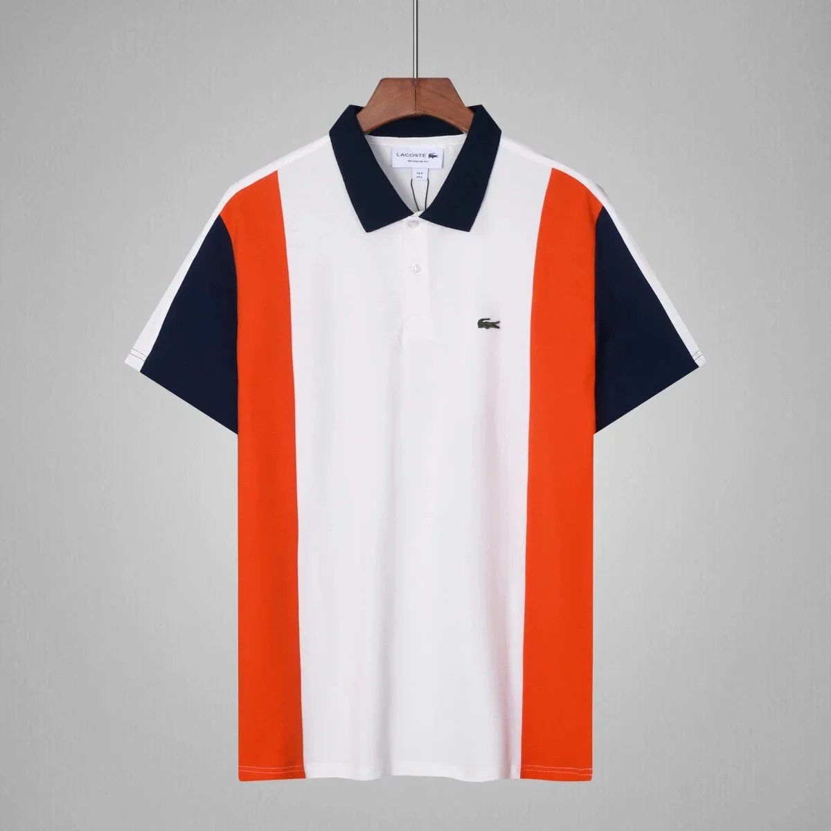 Lacoste Lacoste L.12.12 White/Navy/Orange Block Color Polo Shirt Multicolor