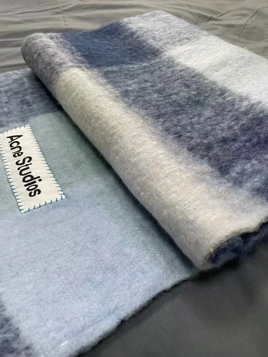 Acne Studios Acne Studios Blue/Grey Plaid Scarf Blue