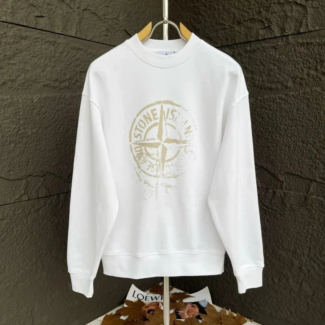 Stone Island Stone Island sto-06 White/Gold Compass Sweatshirt White