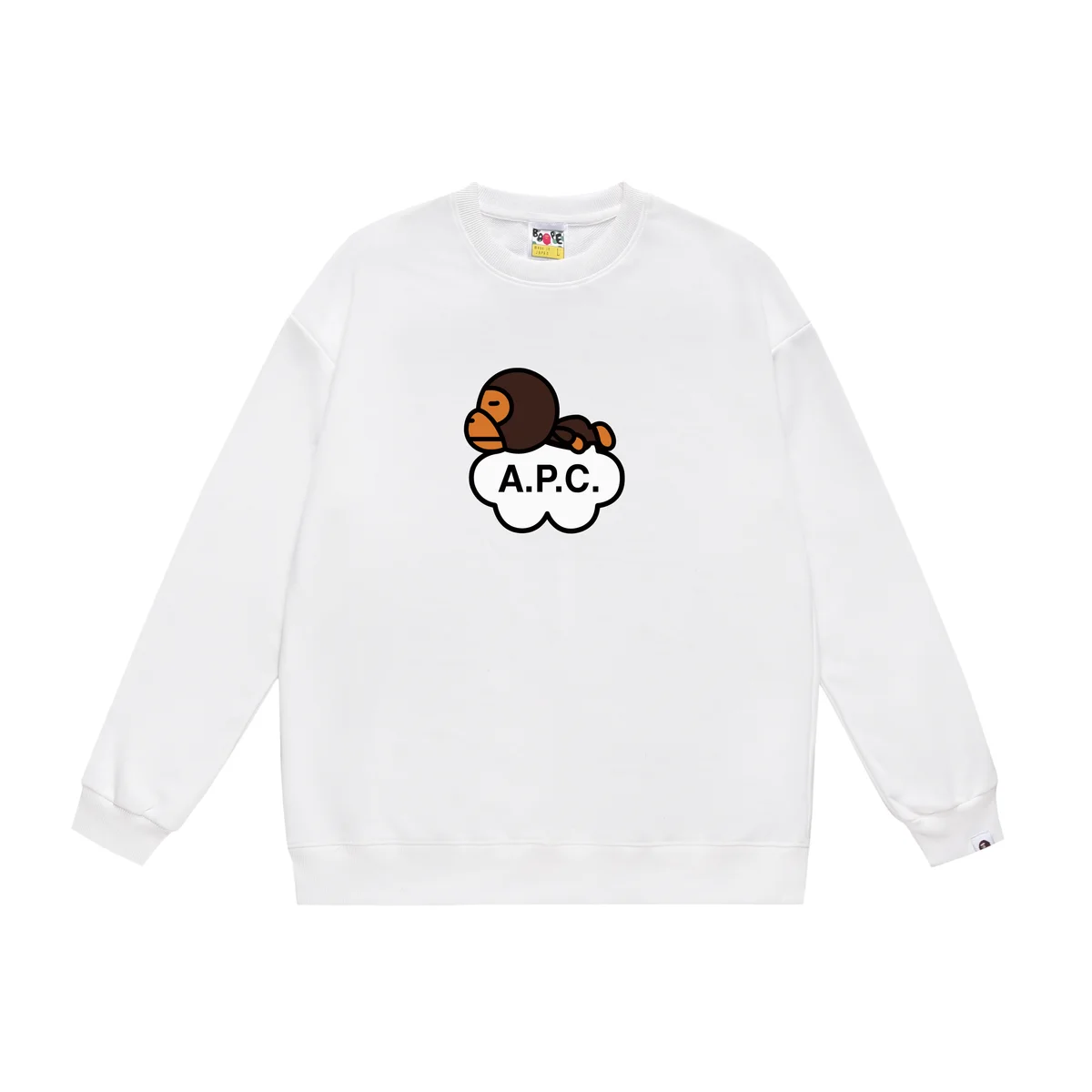 A Bathing Ape A Bathing Ape BAPE STA White A.P.C. Graphic Sweatshirt White - 1