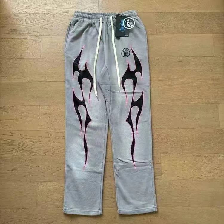 Chrome Hearts Chrome Hearts Grey Flame Print Sweatpants Grey