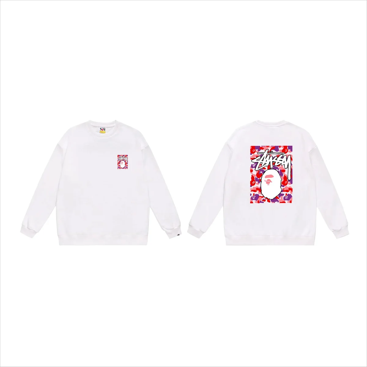 A Bathing Ape A Bathing Ape BAPE STA White ABC Camo Crewneck Sweatshirt White - 1