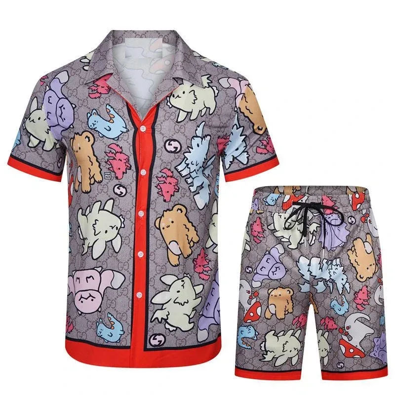 Gucci Gucci GG Monogram Cartoon Print Shorts Set Grey - 1