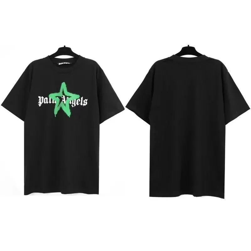 Palm Angels Palm Angels Black Green Star T-Shirt Black - 1