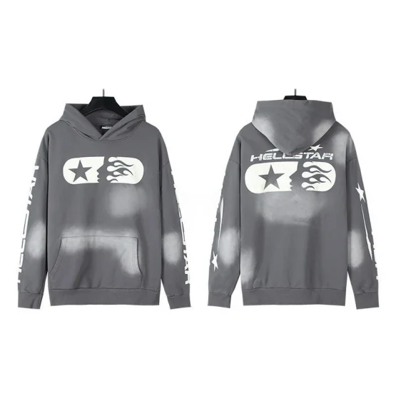 Hellstar Hellstar Grey Distressed BB010 Hoodie Grey - 1