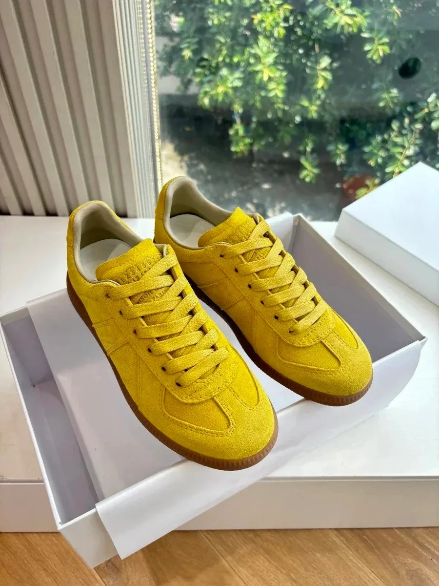 Maison Margiela Maison Margiela Replica Tabi Yellow Suede Sneakers Yellow - 1