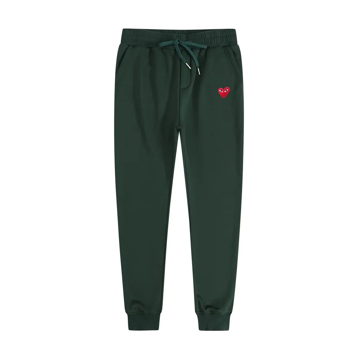 Comme des Garçons CDG Heart Joggers Dark Green Red Eye Green - 1