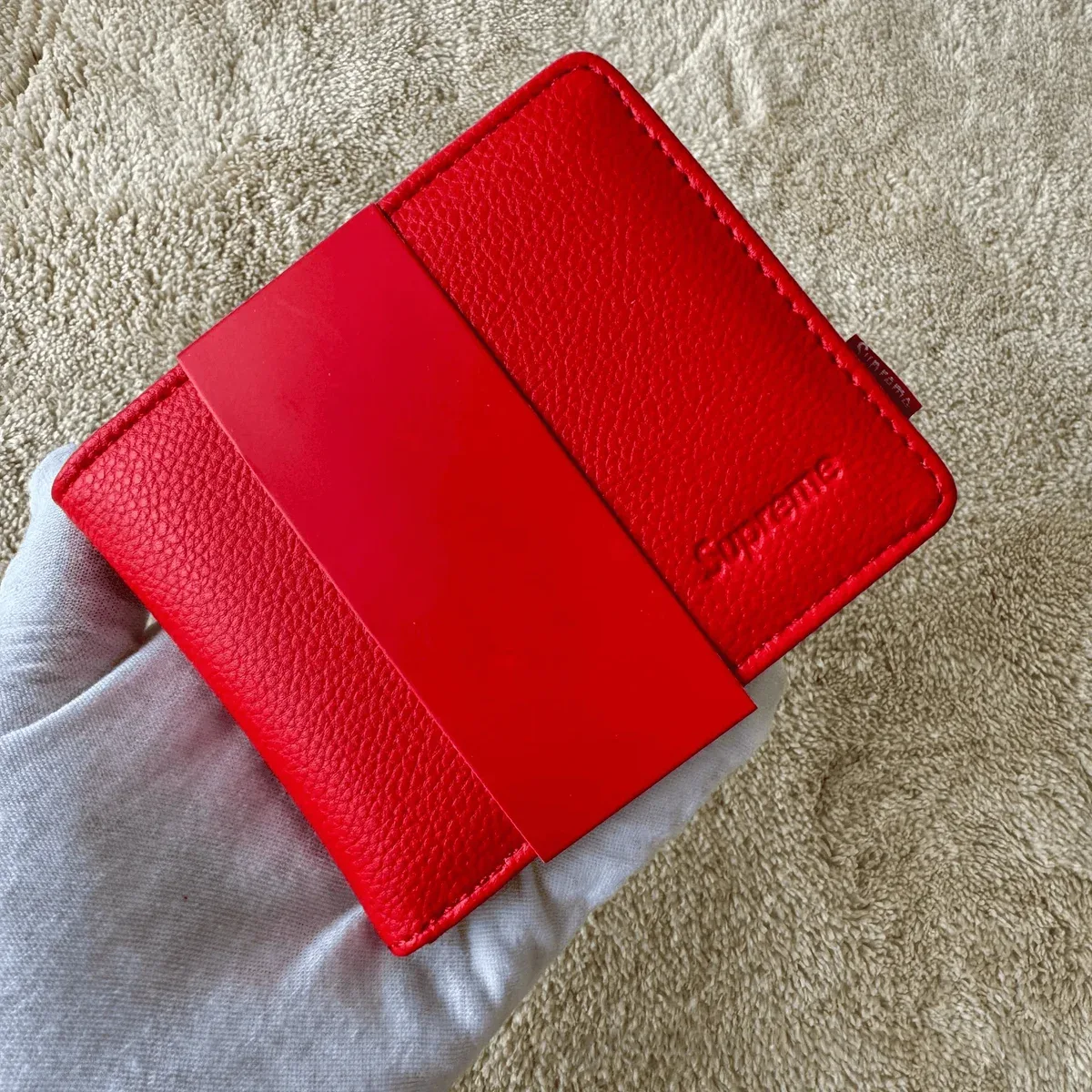 Supreme Supreme Red Leather Wallet Red - 1