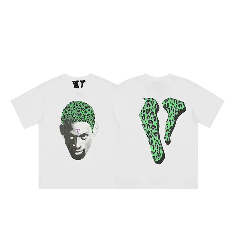Other Unisex White Green Leopard Print T-Shirt White - 1