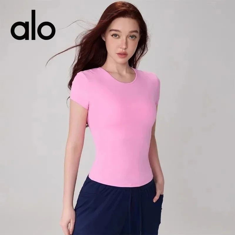 Alo Yoga Alo Prism Pink T-Shirt Women's Tops Pink - 1