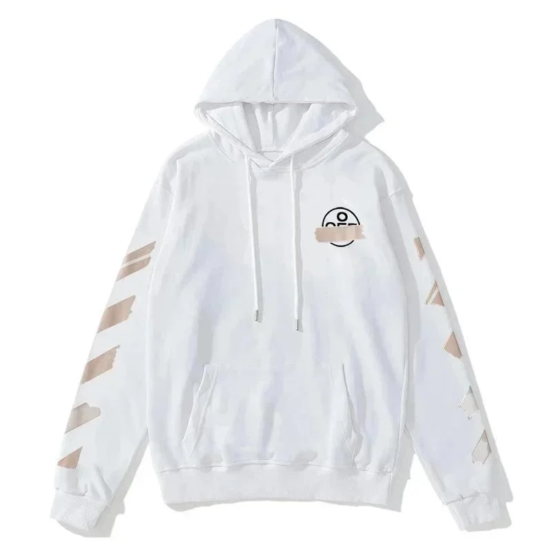 Off-White Off-White OFF-28 White Hoodie with Diagonal Stripes White - 1