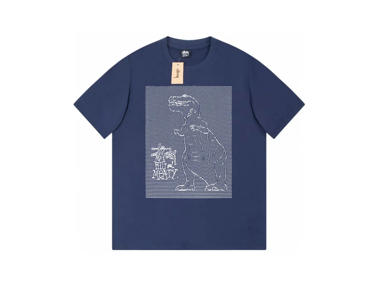 Stussy Stussy Stüssy Dinosaur Print T-Shirt Navy Navy - 1