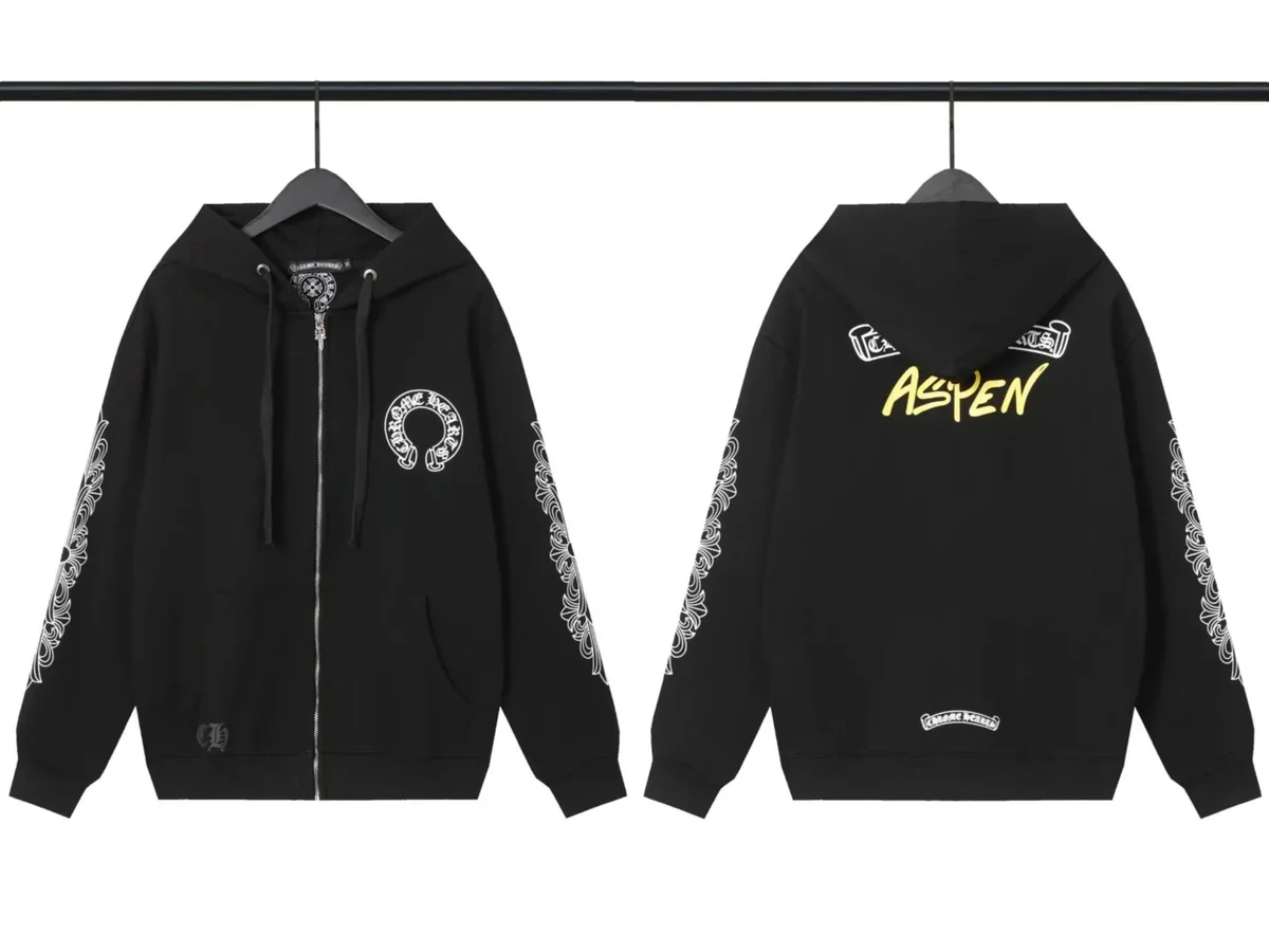 Chrome Hearts Chrome Hearts Floral Cross Black 8537 Zip-Up Hoodie Black
