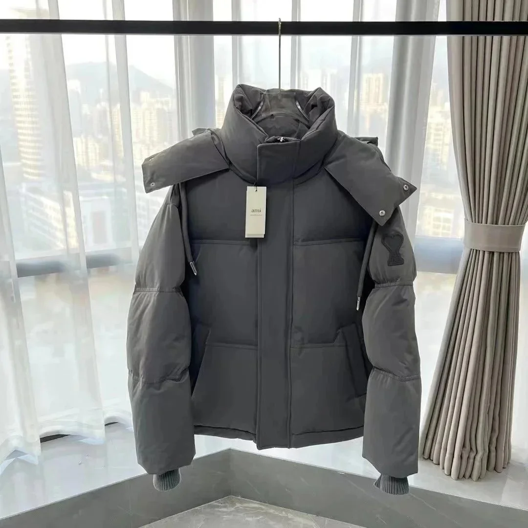 Ami Paris Ami Grey Puffer Jacket Winter Coat Grey