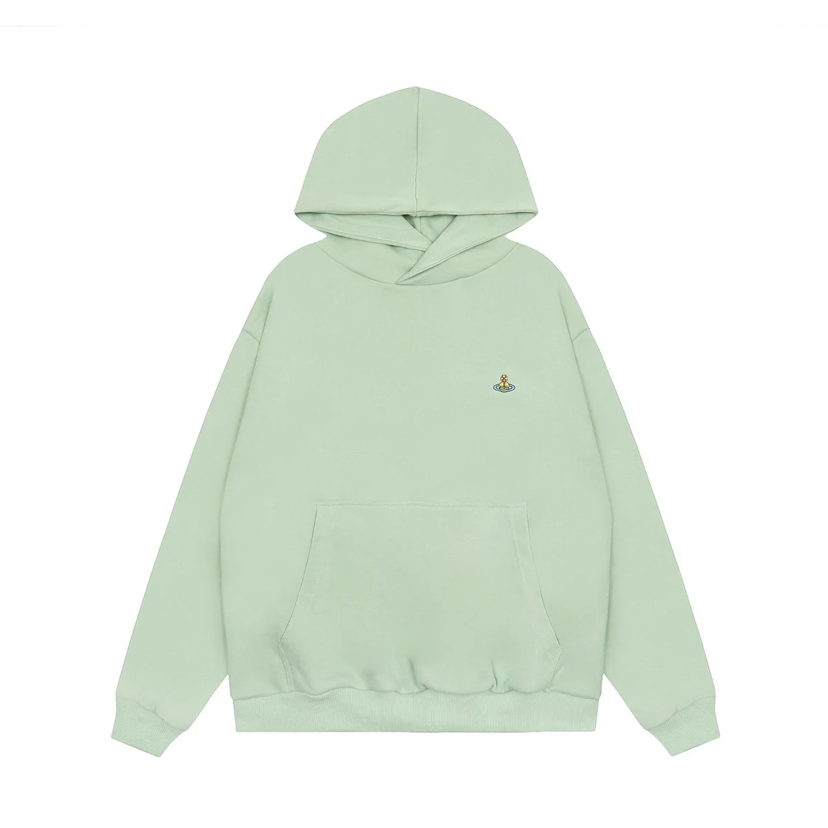 Other Unisex Light Green Hoodie with Embroidered Logo Green - 1