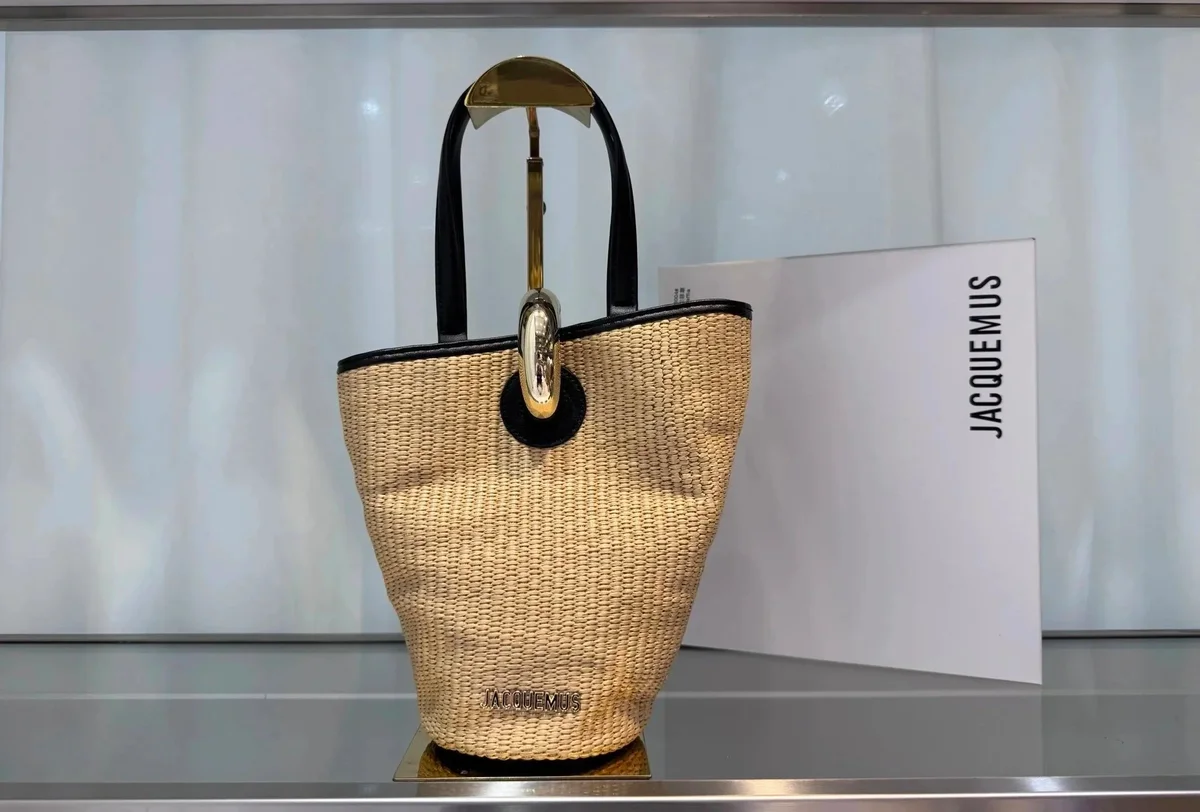 Jacquemus Jacquemus Raffia Tote Bag Beige/Black Handbag Beige - 1