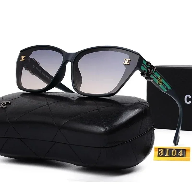 Chanel Chanel Black/Green Cat Eye Sunglasses Black